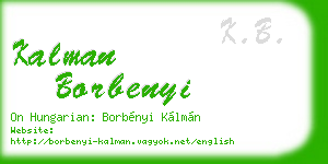 kalman borbenyi business card